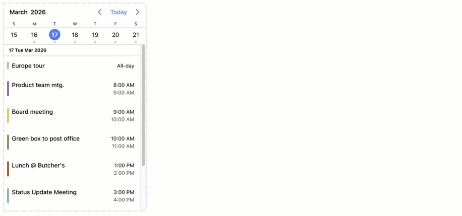 Event Calendar responsive behavior