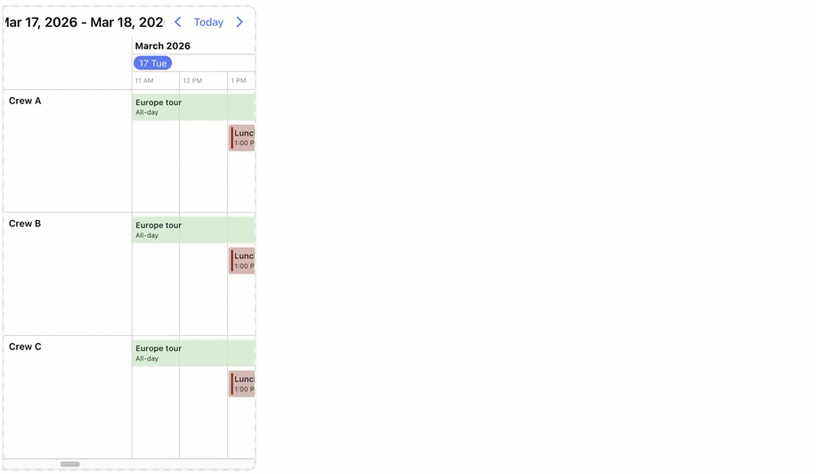 Timeline responsive behavior